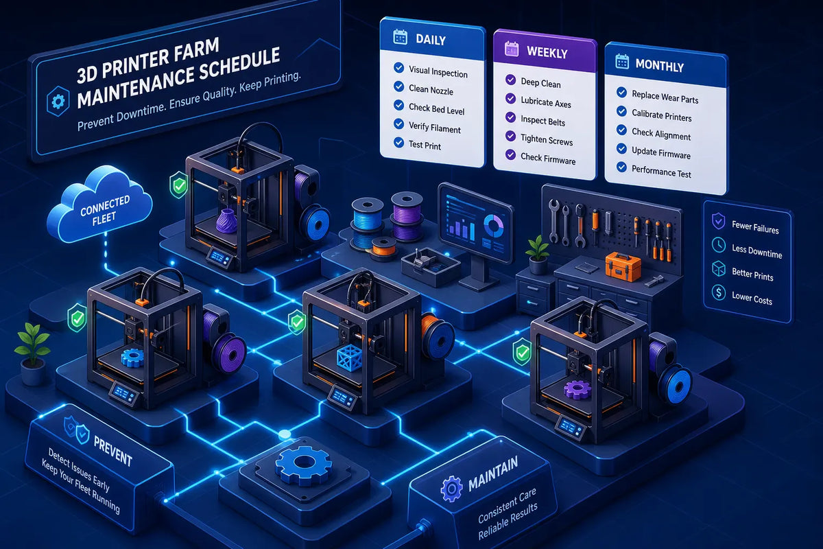 Print farm maintenance: schedules, checklists, and uptime